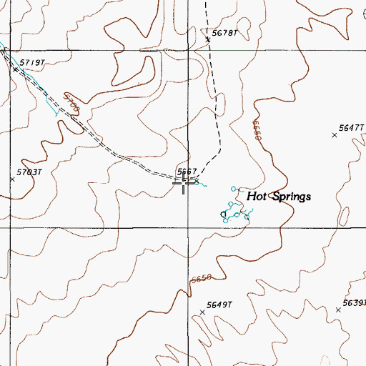 Topographic Map of Crow Spring, NV