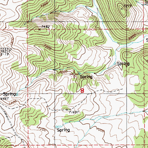 Topographic Map of Pat Canyon Number One, NV