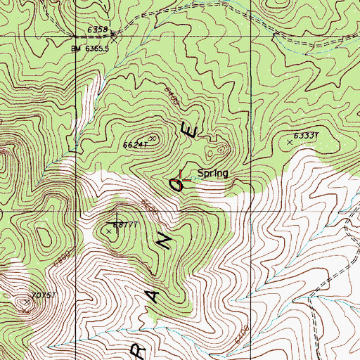 Topographic Map of Rocky Mountain Spring Number One, NV