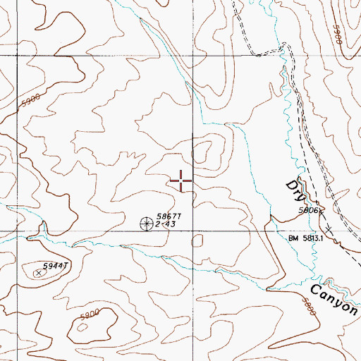 Topographic Map of Dry Canyon Spring, NV