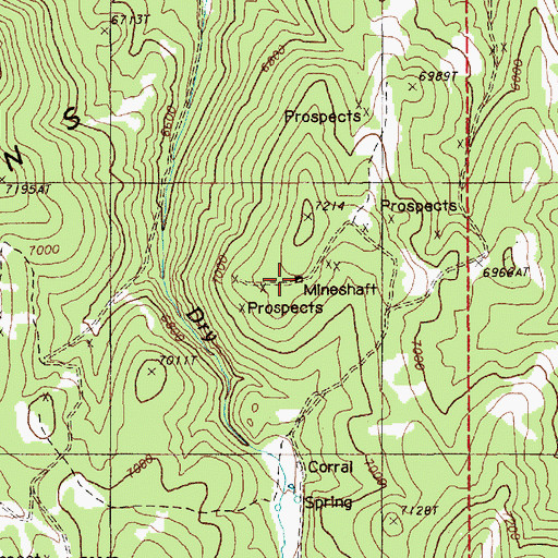 Topographic Map of Lead Bar Mine, NV