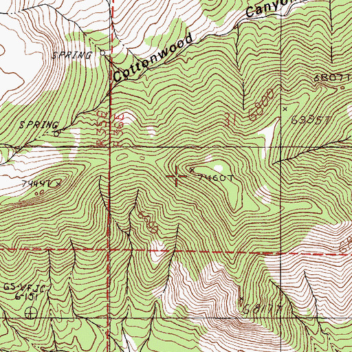 Topographic Map of Pine Mountain, NV