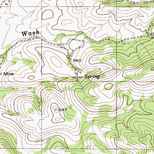 Topographic Map of Golden Spring, NV