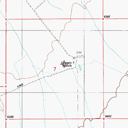 Topographic Map of Grimes Flat Well, NV