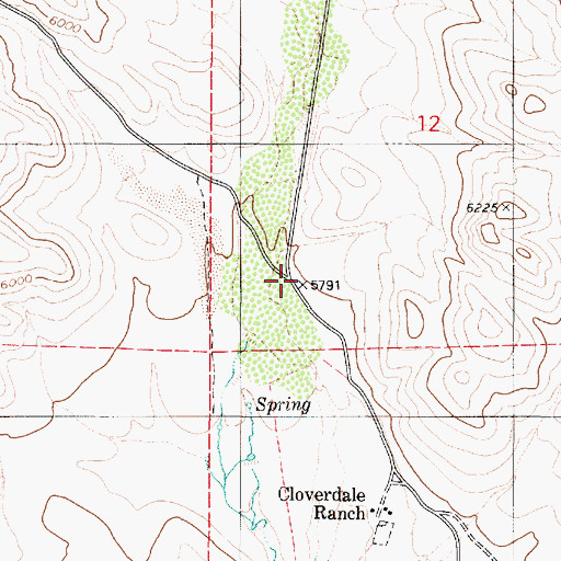 Topographic Map of Cloverdale (historical), NV