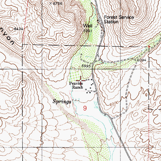 Topographic Map of Peavine (historical), NV