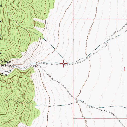 Topographic Map of Antelope Creek, NV