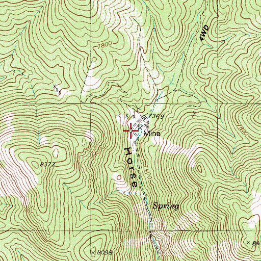 Topographic Map of Cinnabar Mine, NV