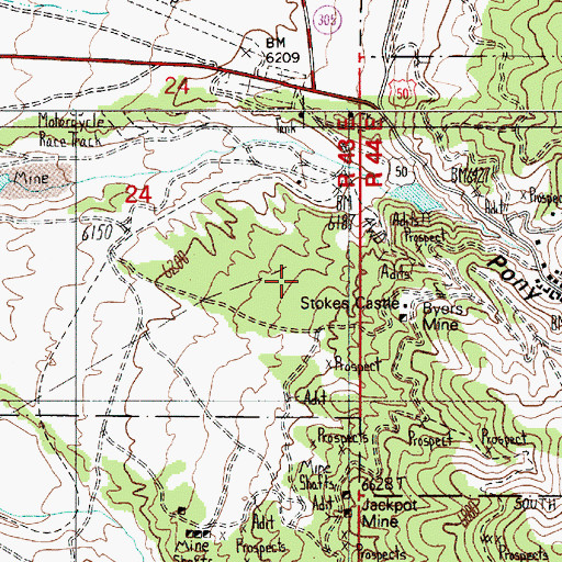 Topographic Map of Tommy Incline, NV