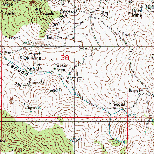 Topographic Map of Marshall Basin, NV