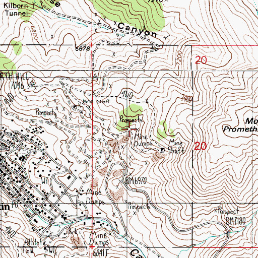 Topographic Map of Ruby Incline, NV