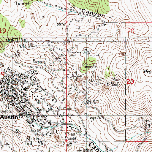 Topographic Map of Paxton Incline, NV