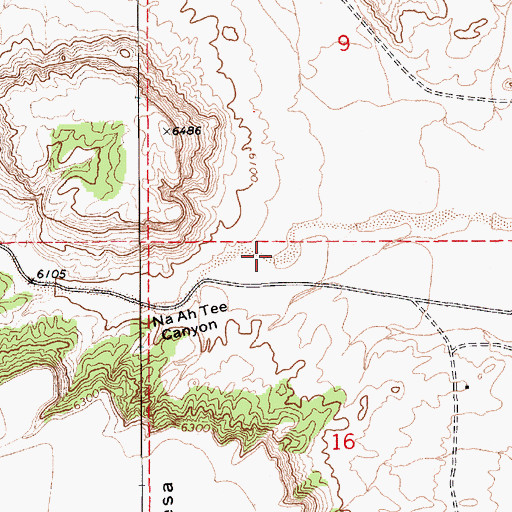 Topographic Map of Na Ah Tee Canyon, AZ