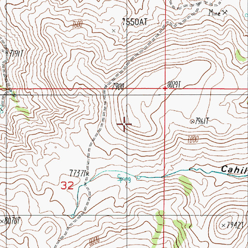 Topographic Map of Union Hill, NV