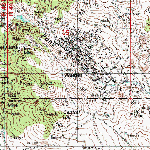 Topographic Map of Luetgen Tunnel, NV
