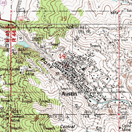 Topographic Map of Cedar Ravine, NV