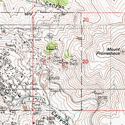 Topographic Map of Lander Shaft, NV