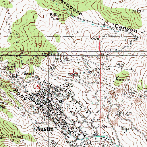 Topographic Map of Eclipse Tunnel, NV