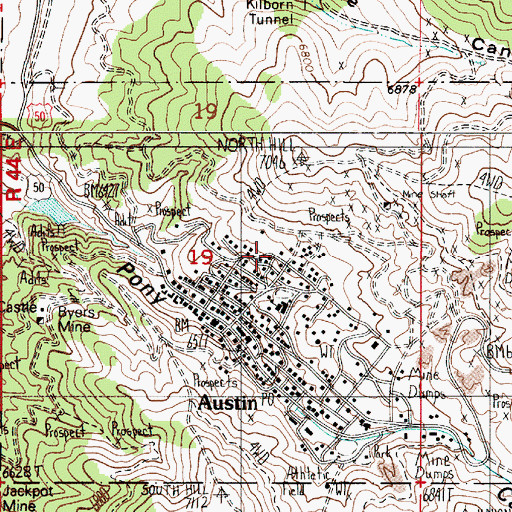 Topographic Map of Clifton Tunnel, NV