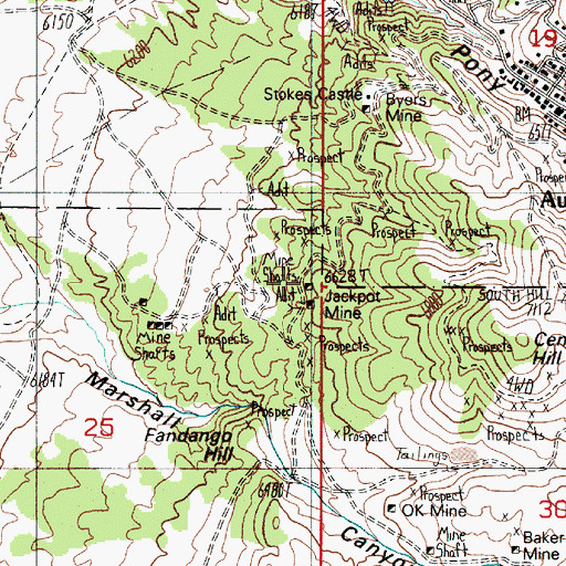 Topographic Map of Buffalo Shaft, NV