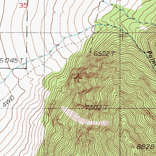 Topographic Map of Point of Rocks, NV