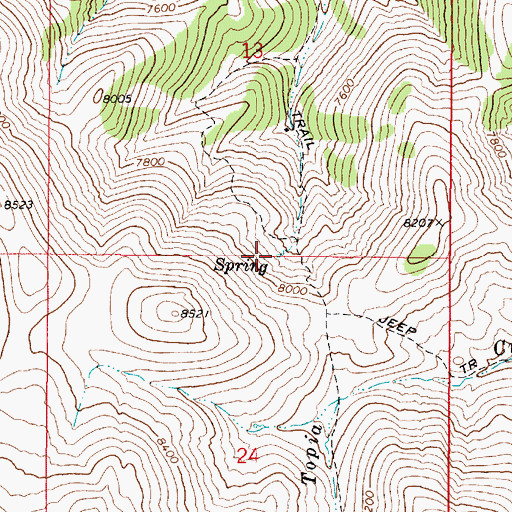Topographic Map of Cedar Springs Number One, NV