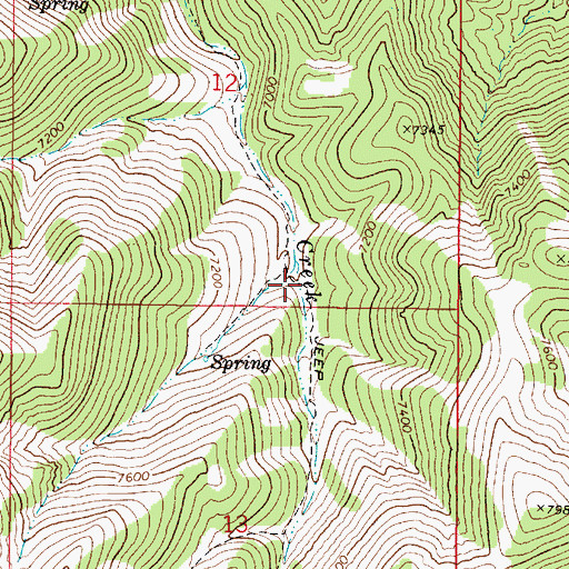 Topographic Map of Cedar Springs Number Three, NV
