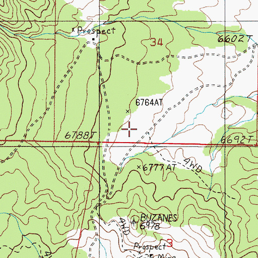 Topographic Map of Gold Hill, NV