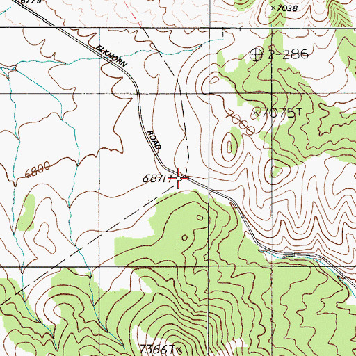 Topographic Map of Elkhorn Pass, NV