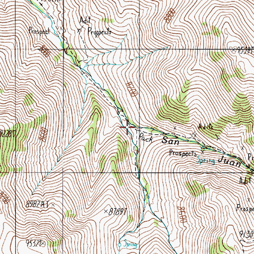Topographic Map of San Juan (historical), NV