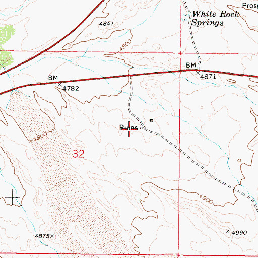 Topographic Map of White Rock (historical), NV