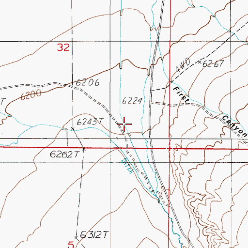 Topographic Map of Lander City (historical), NV