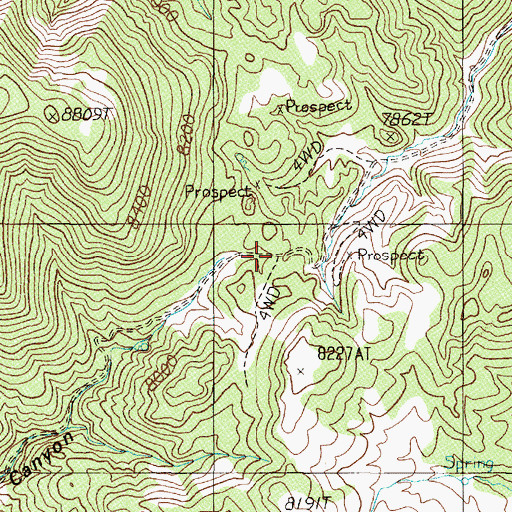 Topographic Map of Union Pass, NV