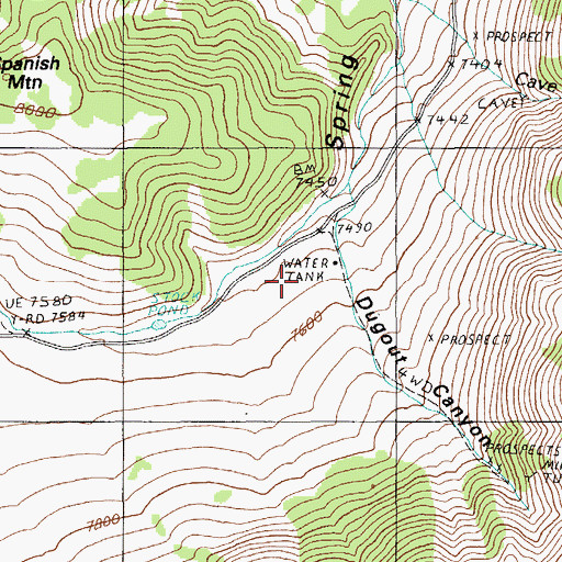 Topographic Map of Prospect (historical), NV