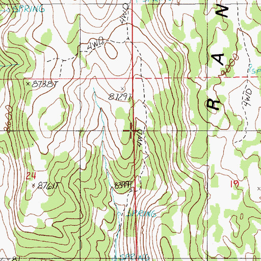 Topographic Map of Segura Spring, NV