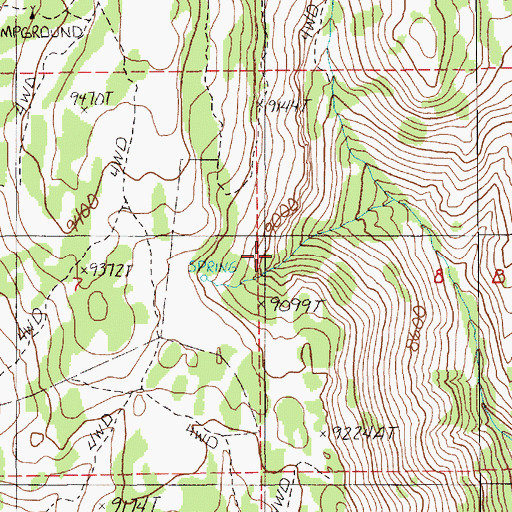 Topographic Map of Butch Spring, NV