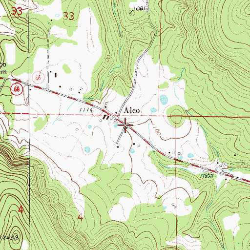 Topographic Map of Alco Post Office, AR