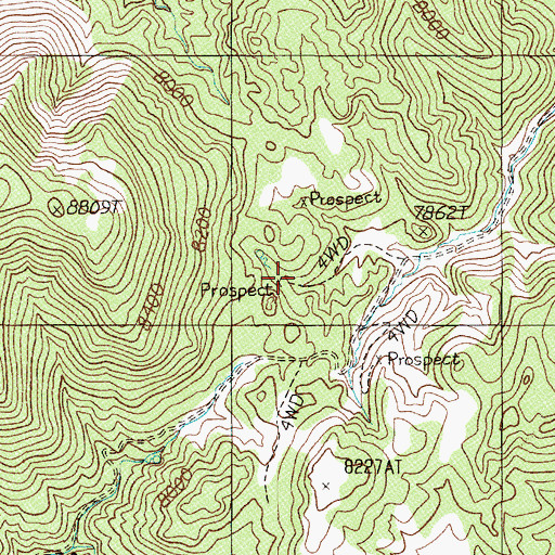 Topographic Map of Union Mine, NV