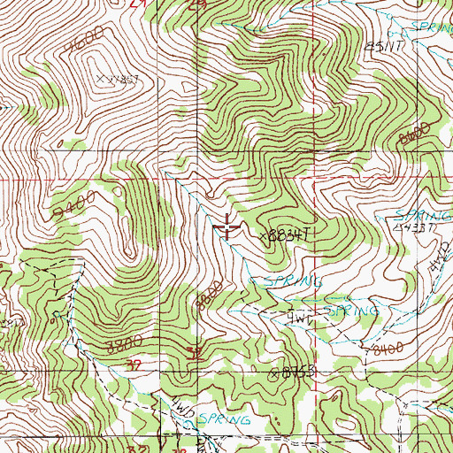 Topographic Map of Rock Spring, NV