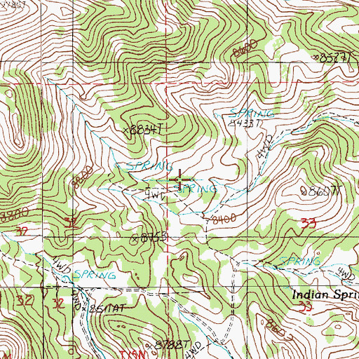 Topographic Map of South Cottonwood Spring, NV