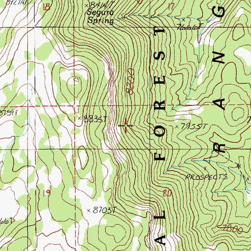 Topographic Map of Blair Spring Two, NV