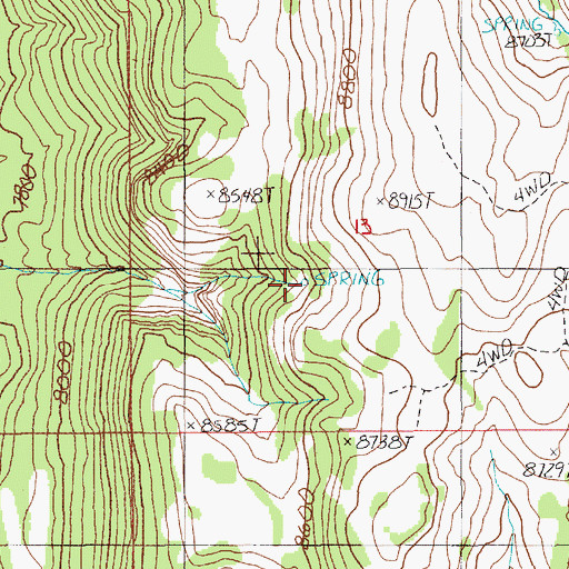 Topographic Map of Segura Spring Three, NV