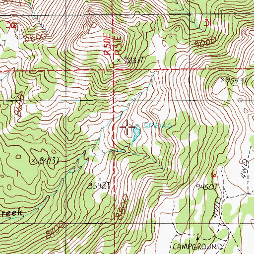 Topographic Map of Segura Spring Number Five, NV