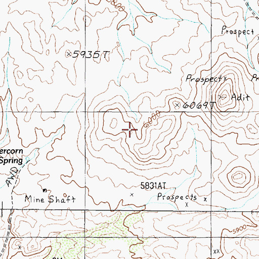 Topographic Map of Derringer Spring, NV
