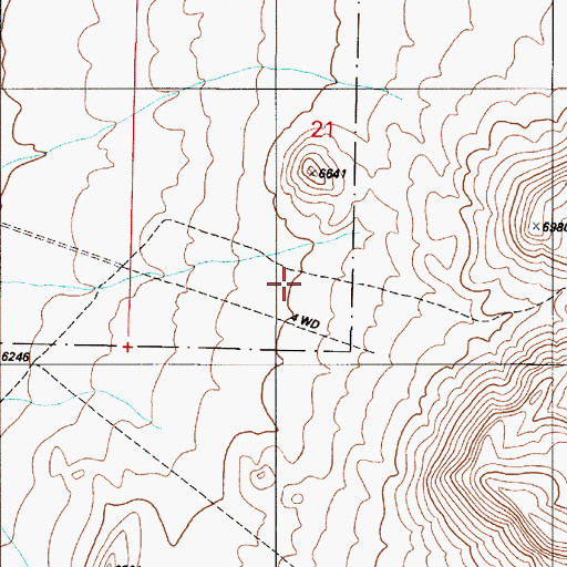 Topographic Map of Lone Butte, NV