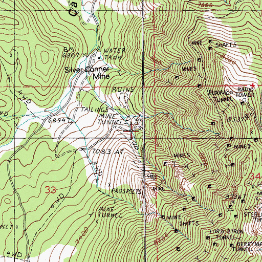 Topographic Map of Prospect Mountain Tunnel, NV