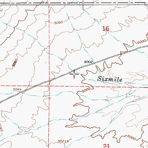 Topographic Map of Six Mile Reservoir, NV
