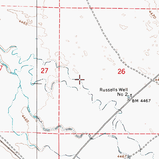 Topographic Map of Russell Well Number Twelve, NV