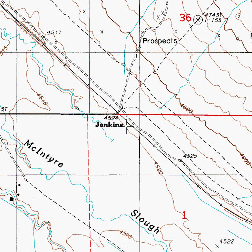 Topographic Map of Jenkins Ranch, NV