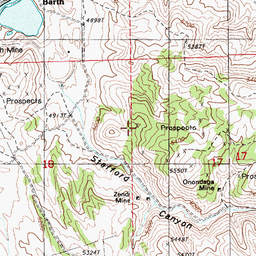 Topographic Map of Last Chance Mine, NV